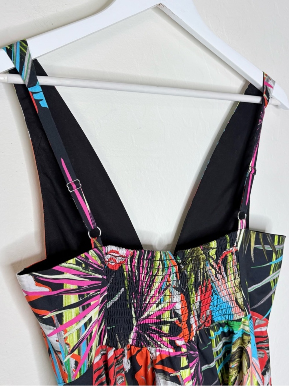 Natori El Nido Midi Dress Tropical Botanical Poplin Resort Luxury Pockets Size 6 - Picture 7 of 11